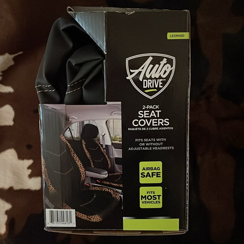 “Auto Drive” 2-Pack Leopard Seat Covers! - Picture 3 of 6